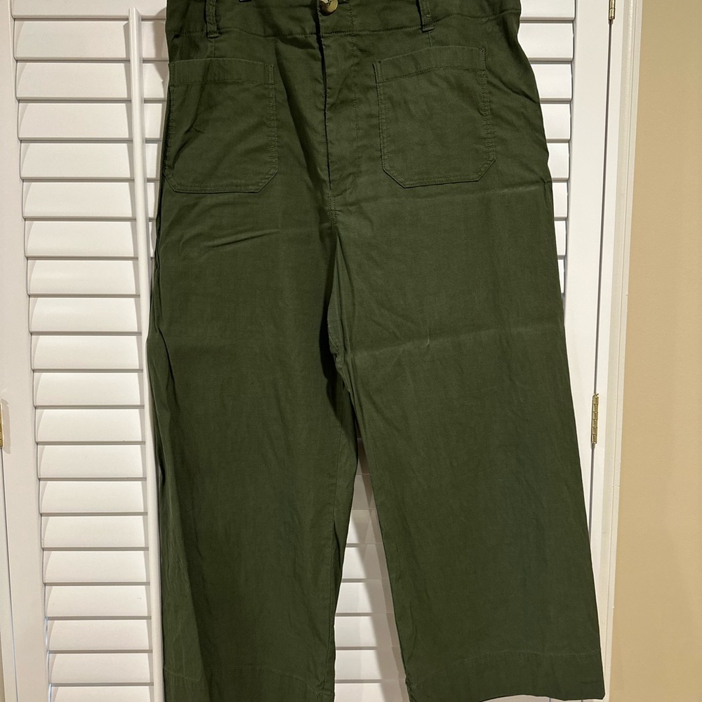 Anthropologie Colette Green Wide Leg Pants